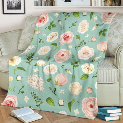Lisianthus Pattern Print Design 01 Premium Blanket