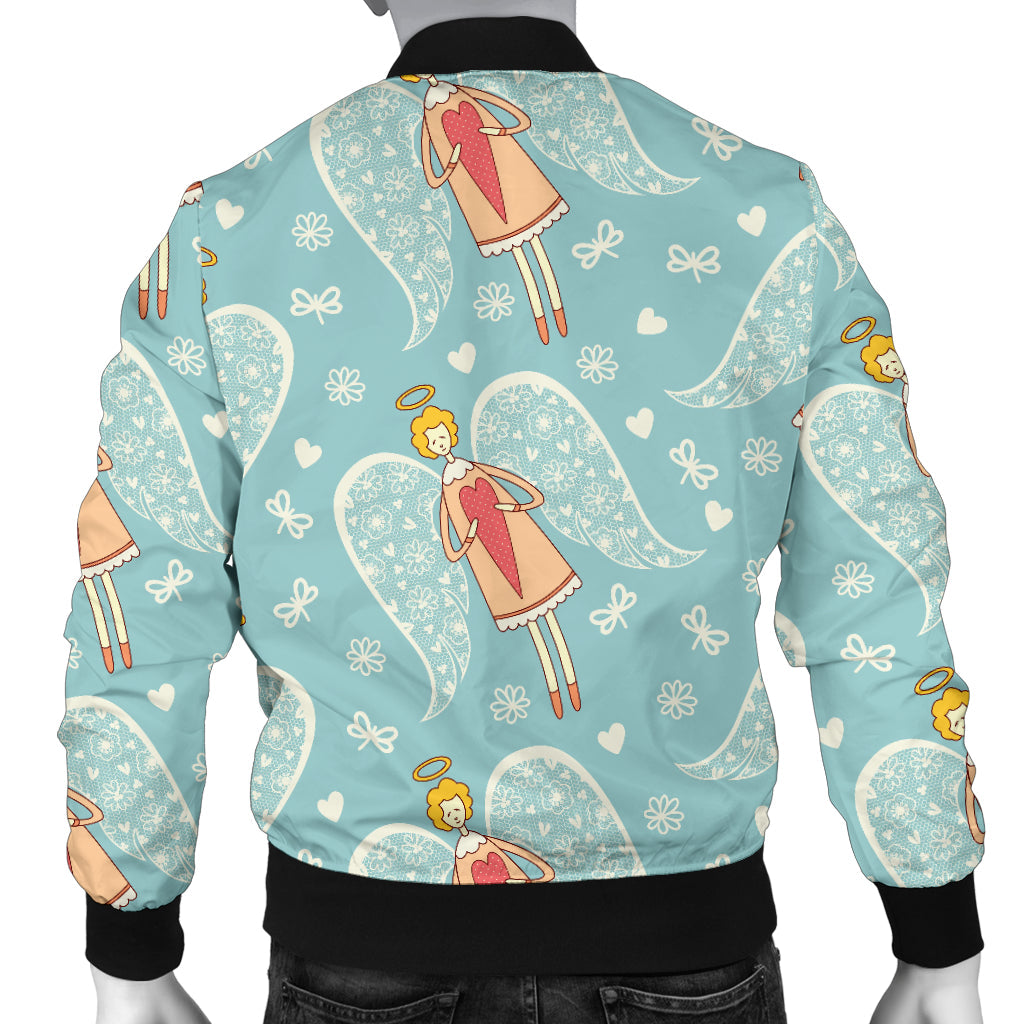 Angel Pattern Print Design 01 Men Bomber Jacket
