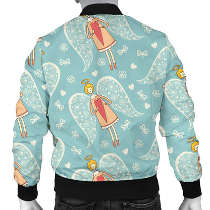 Angel Pattern Print Design 01 Men Bomber Jacket