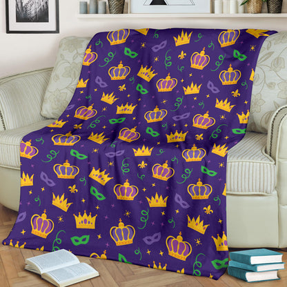 Mardi Gras Pattern Print Design 03 Premium Blanket
