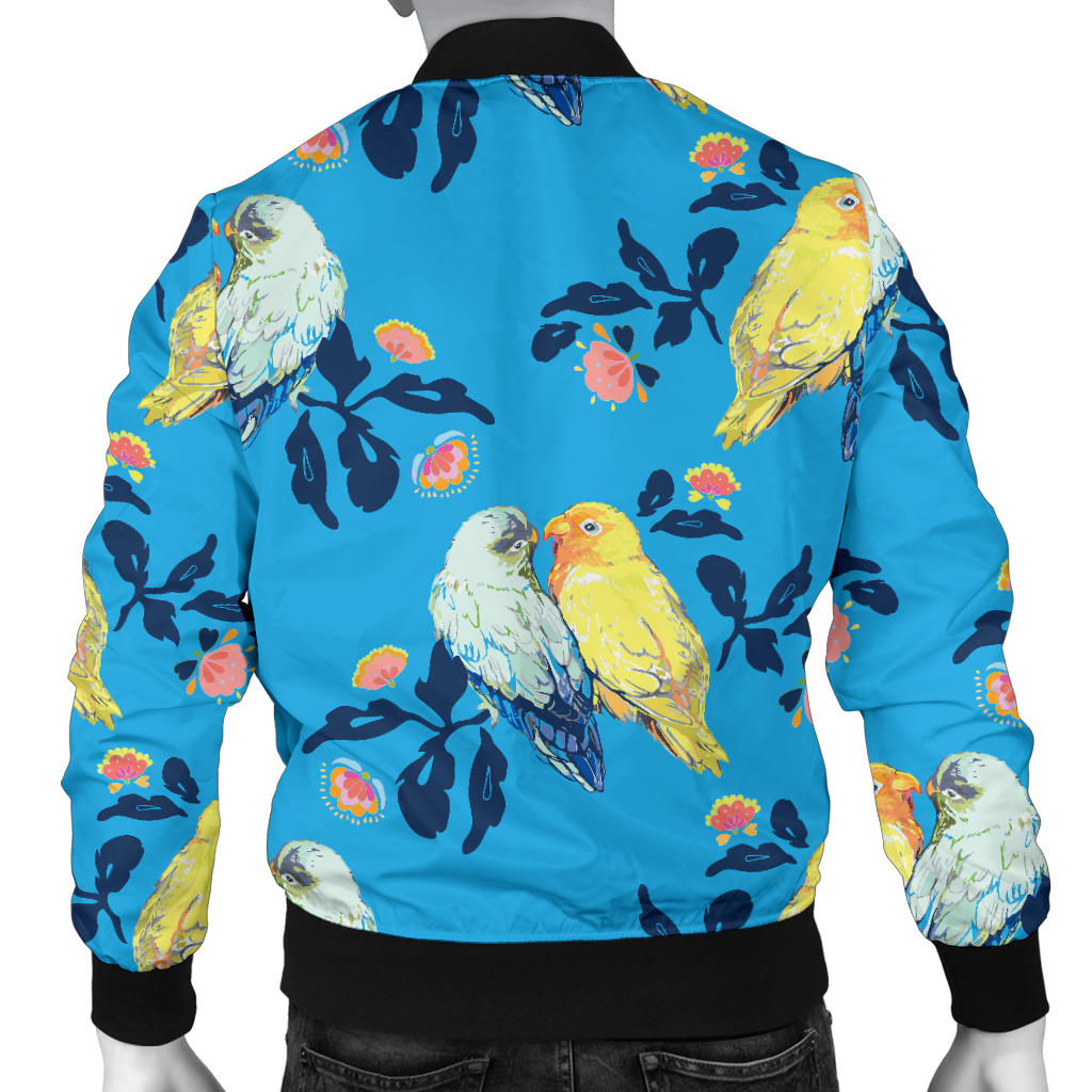 Lovebird Pattern Print Design 03 Men Bomber Jacket