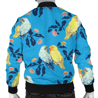 Lovebird Pattern Print Design 03 Men Bomber Jacket
