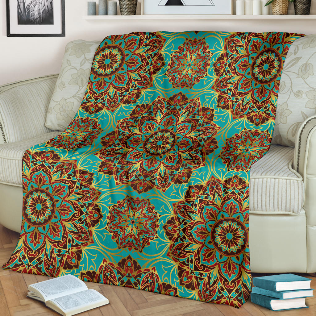 Medallion Pattern Print Design 02 Premium Blanket