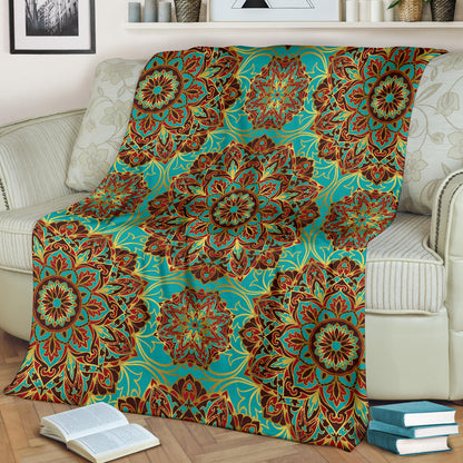 Medallion Pattern Print Design 02 Premium Blanket