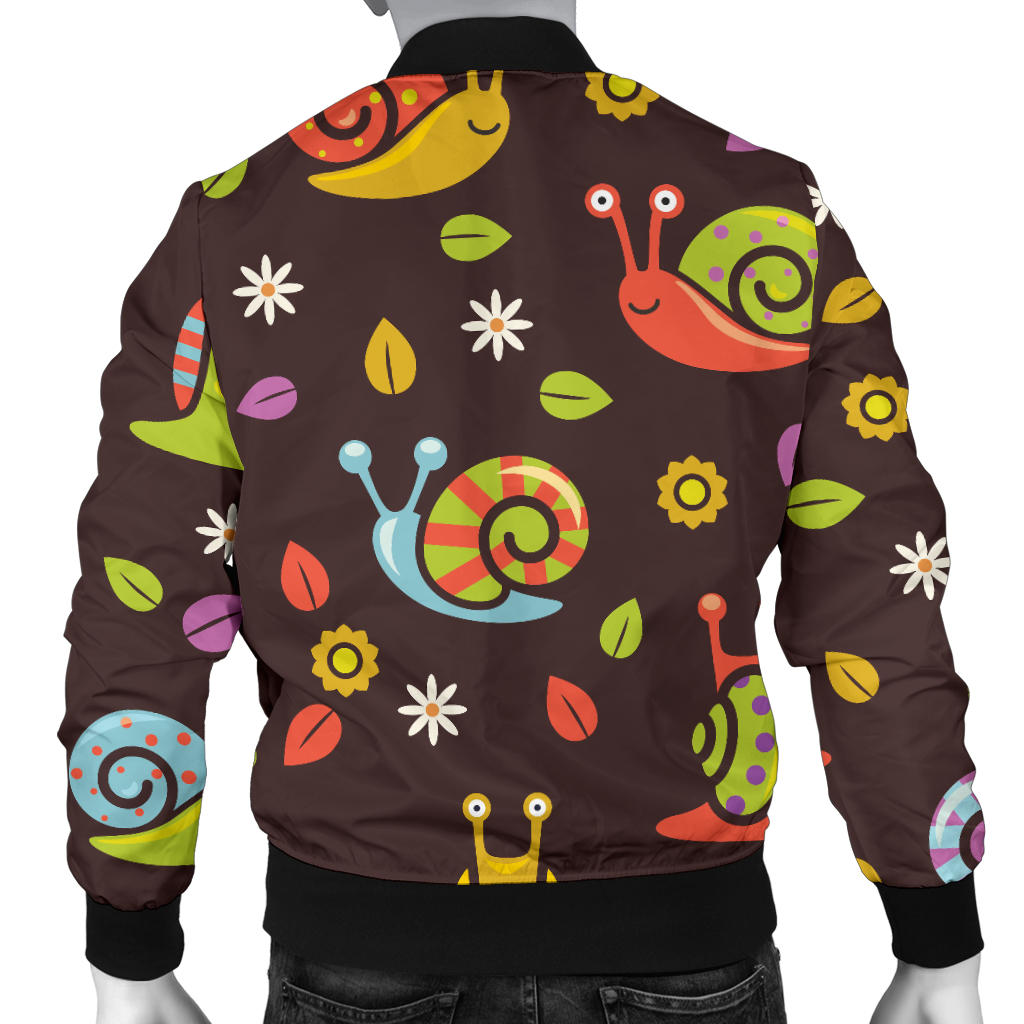 Snail Pattern Print Design 01 Men Bomber Jacket