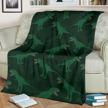 T Rex Pattern Print Design A06 Premium Blanket