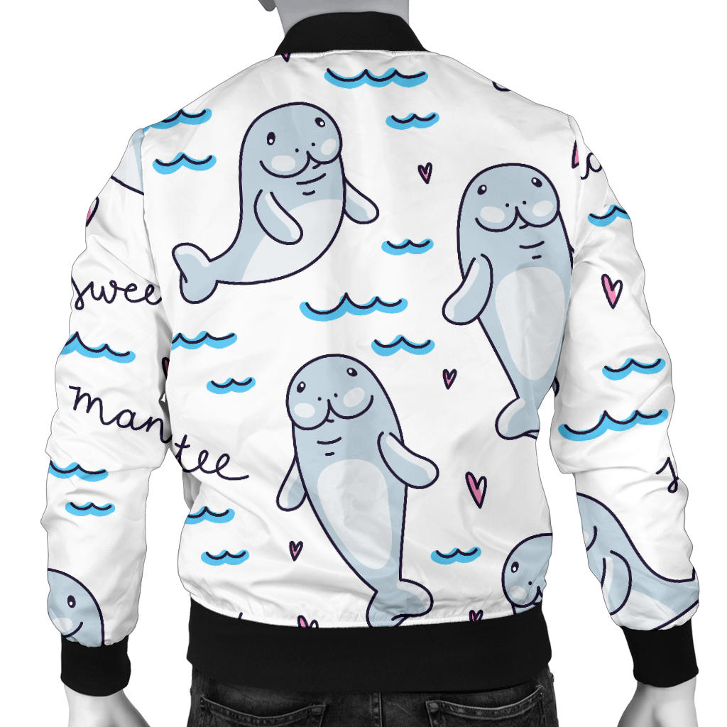 Manatee Baby Pattern Print Design 03 Men Bomber Jacket