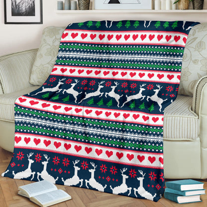 Reindeer Pattern Print Design 03 Premium Blanket