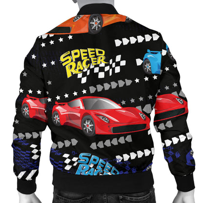 Racing Pattern Print Design A05 Men Bomber Jacket