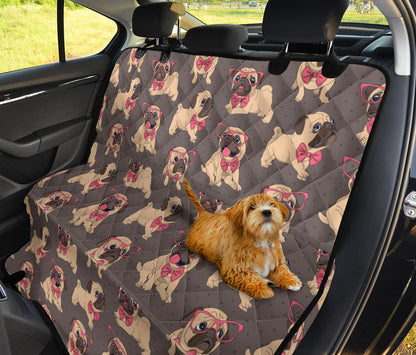 Pug Pattern Print Design A05 Rear Dog Car Seat Cover Hammock