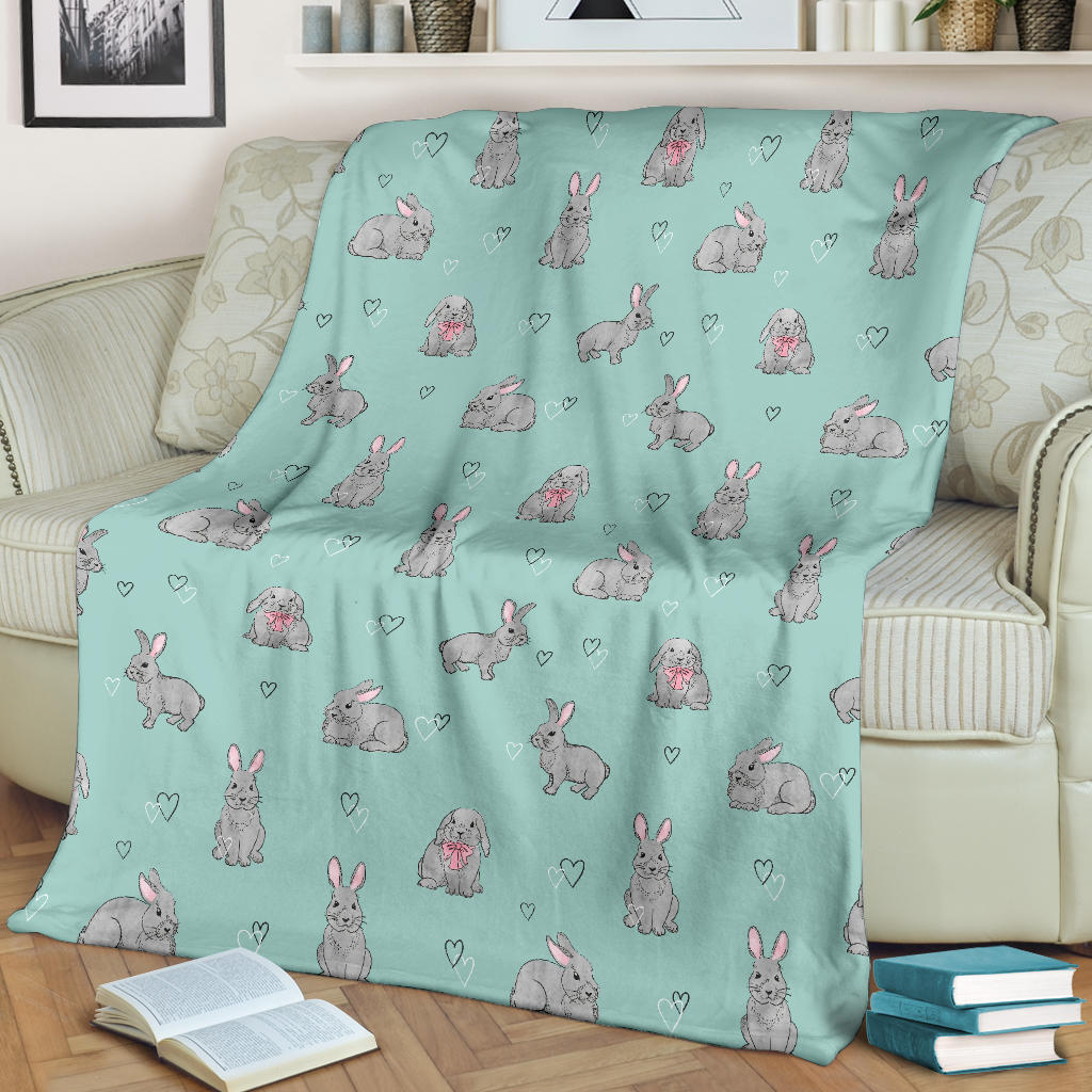 Bunny Pattern Print Design 02 Premium Blanket