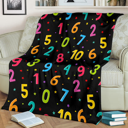 Number Pattern Print Design A04 Premium Blanket