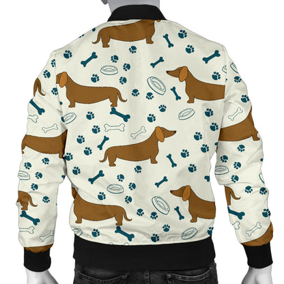 Dachshund Pattern Print Design 01 Men Bomber Jacket