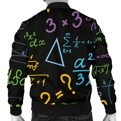 Math Pattern Print Design 03 Men Bomber Jacket