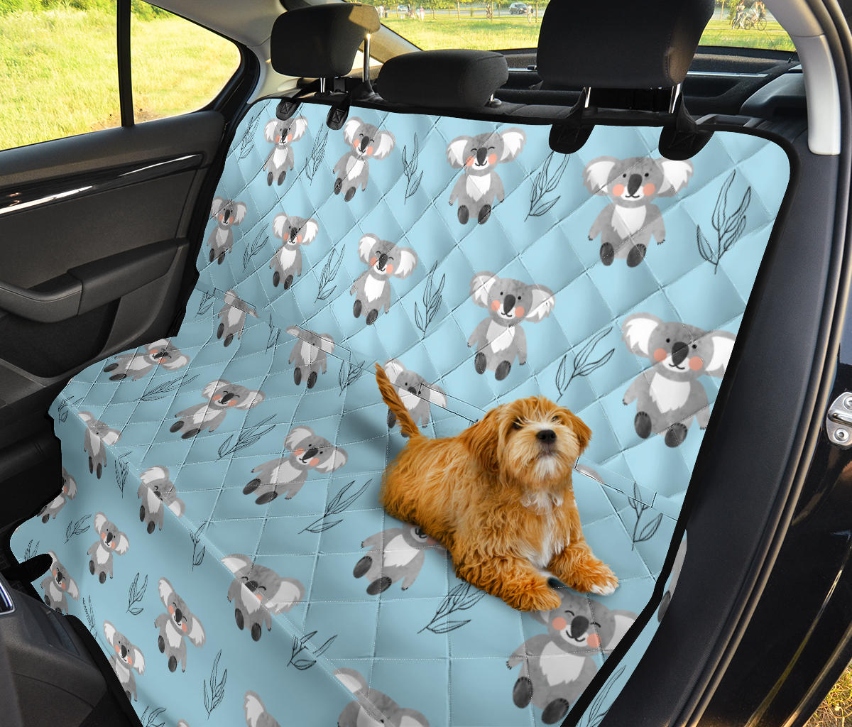 Koala Pattern Print Design 01 Rear Dog Car Seat Cover Hammock
