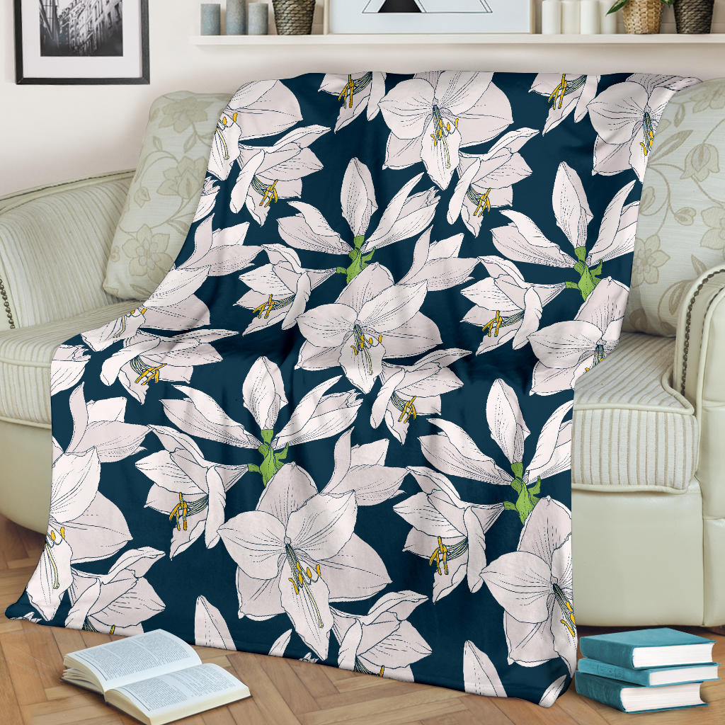 Amaryllis Pattern Print Design 01 Premium Blanket