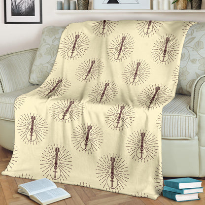 Mandolin Pattern Print Design 02 Premium Blanket