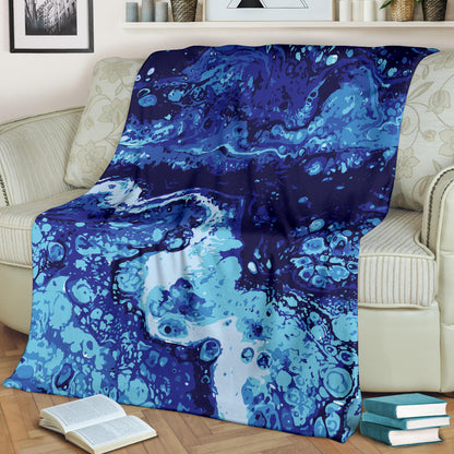 Ocean Liquid Pattern Print Design A03 Premium Blanket