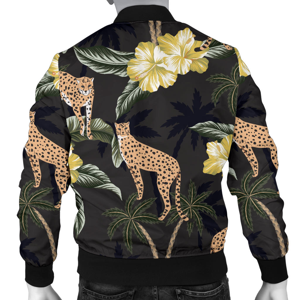 Cheetah Pattern Print Design 04 Men Bomber Jacket
