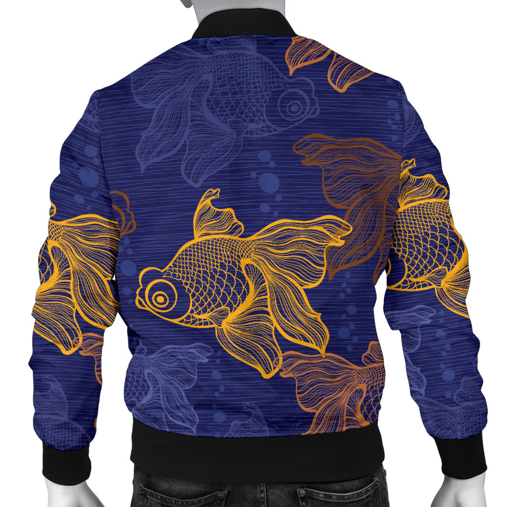 Goldfish Pattern Print Design 01 Men Bomber Jacket