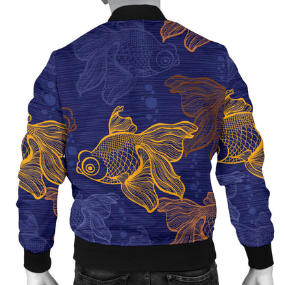 Goldfish Pattern Print Design 01 Men Bomber Jacket