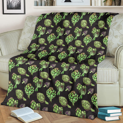 Artichoke Pattern Print Design 02 Premium Blanket