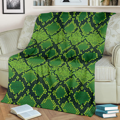Python Green Pattern Print Design A01 Premium Blanket