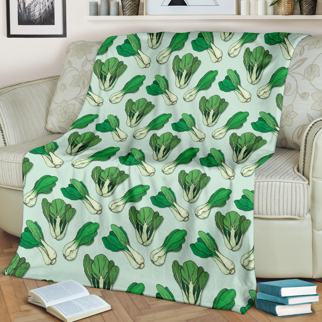 Bok Choy Pattern Print Design 01 Premium Blanket