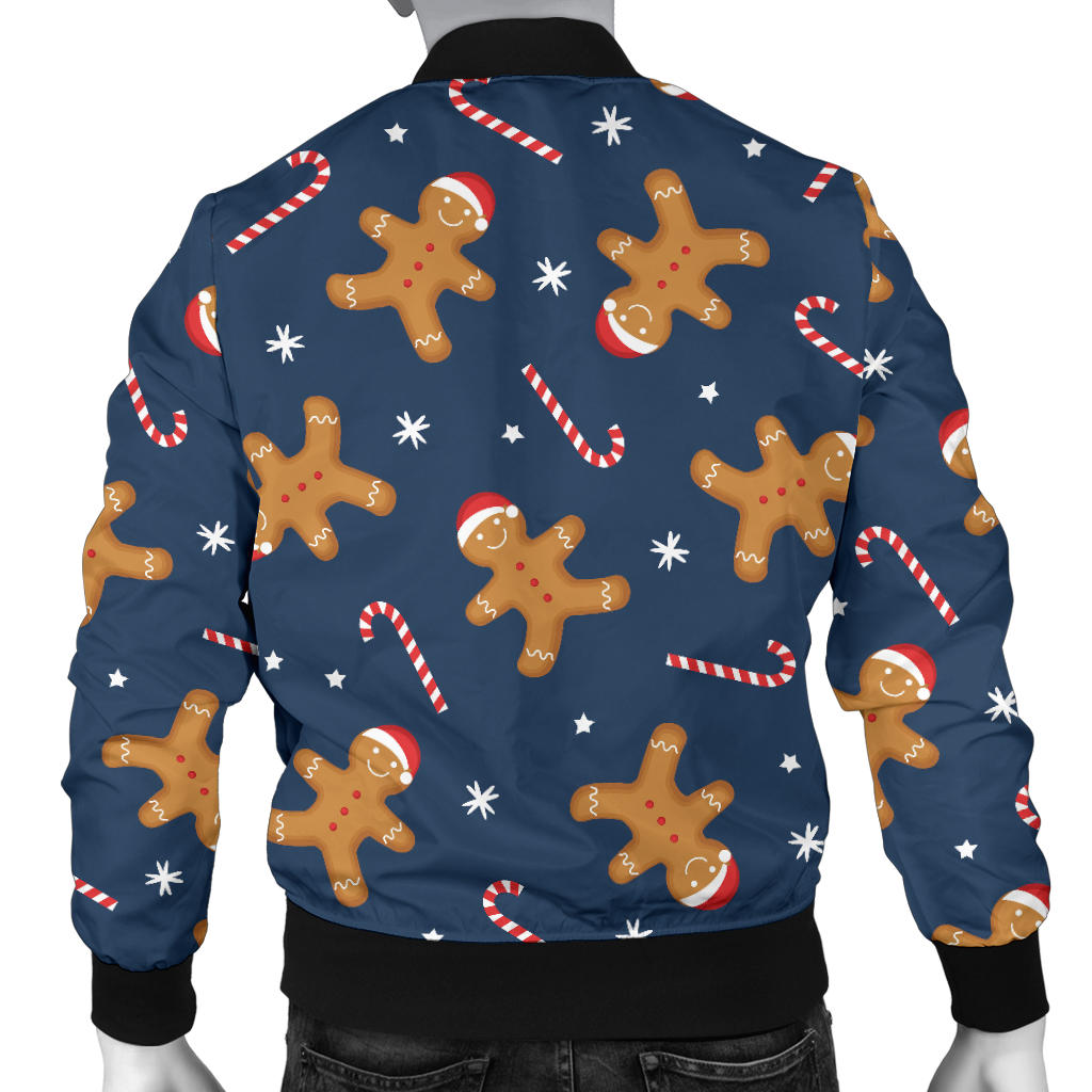 Gingerbread Pattern Print Design 01 Men Bomber Jacket