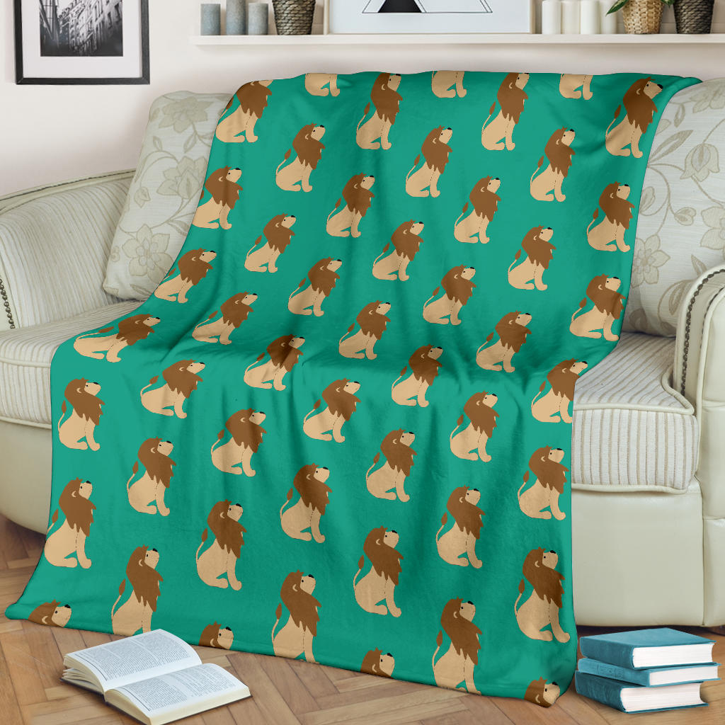 Lion Pattern Print Design 02 Premium Blanket