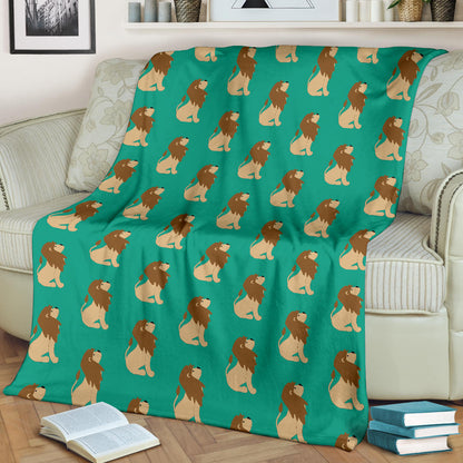 Lion Pattern Print Design 02 Premium Blanket
