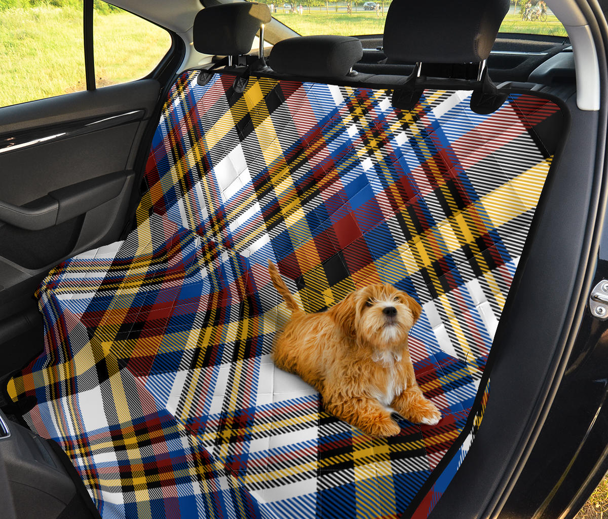 Madras Pattern Print Design 01 Rear Dog Car Seat Cover Hammock