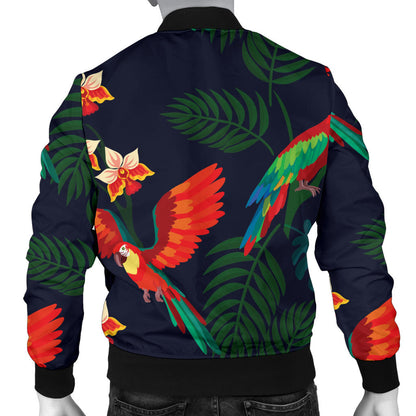 Macaw Pattern Print Design 02 Men Bomber Jacket