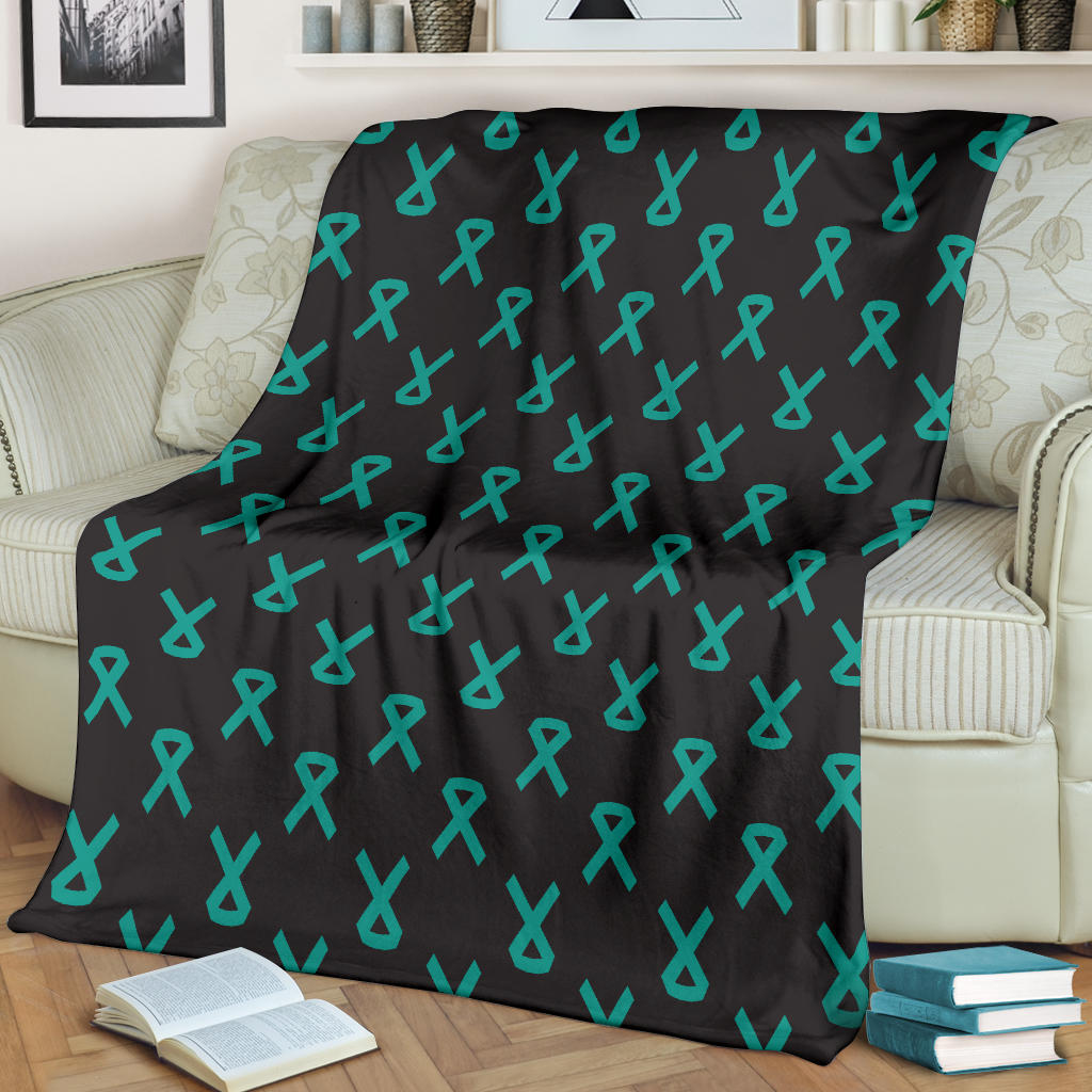 Ovarian cancer Pattern Print Design A01 Premium Blanket