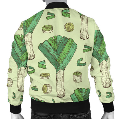 Leek Pattern Print Design 04 Men Bomber Jacket