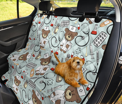 Nurse Bear Pattern Print Design A01 Rear Dog Car Seat Cover Hammock