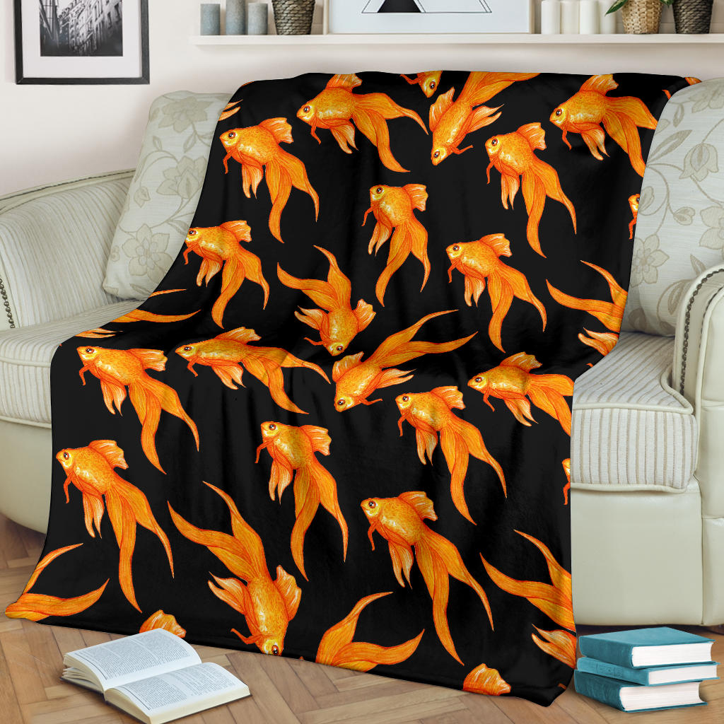 Goldfish Pattern Print Design 03 Premium Blanket