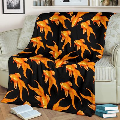 Goldfish Pattern Print Design 03 Premium Blanket
