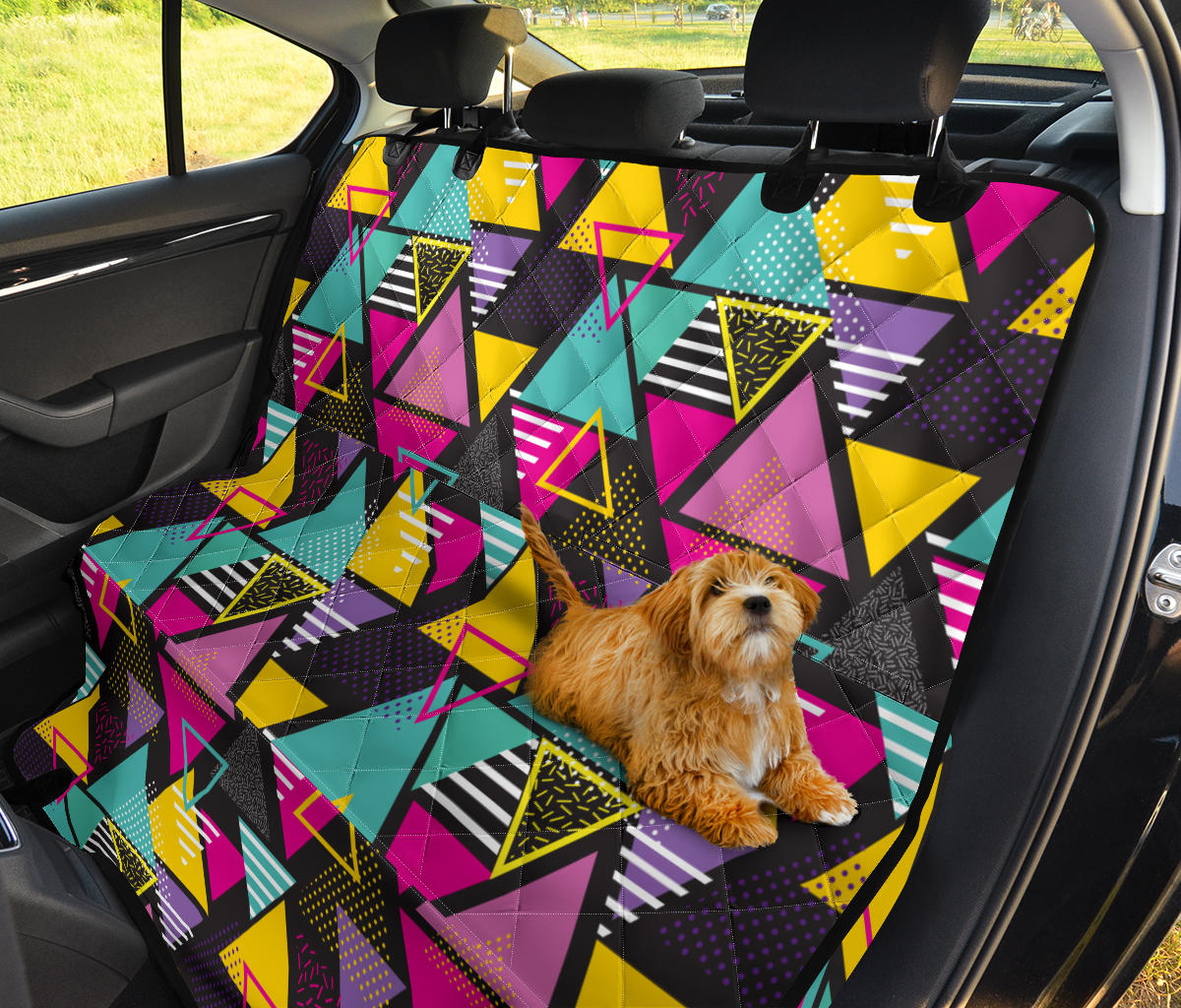 Geometric Colorful Pattern Print Design 02 Rear Dog Car Seat Cover Hammock