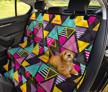 Geometric Colorful Pattern Print Design 02 Rear Dog Car Seat Cover Hammock