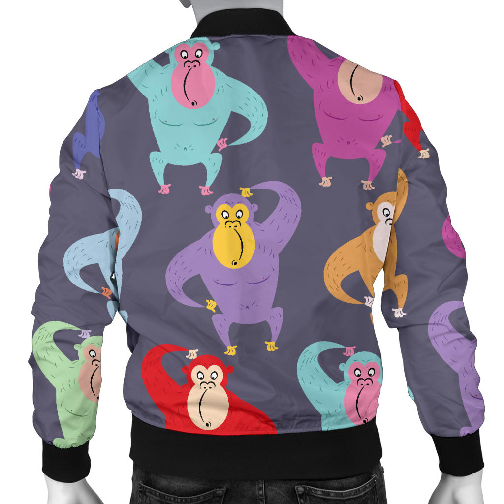 Chimpanzee Pattern Print Design 03 Men Bomber Jacket