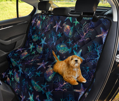 Starfish Pattern Print Design 01 Rear Dog Car Seat Cover Hammock