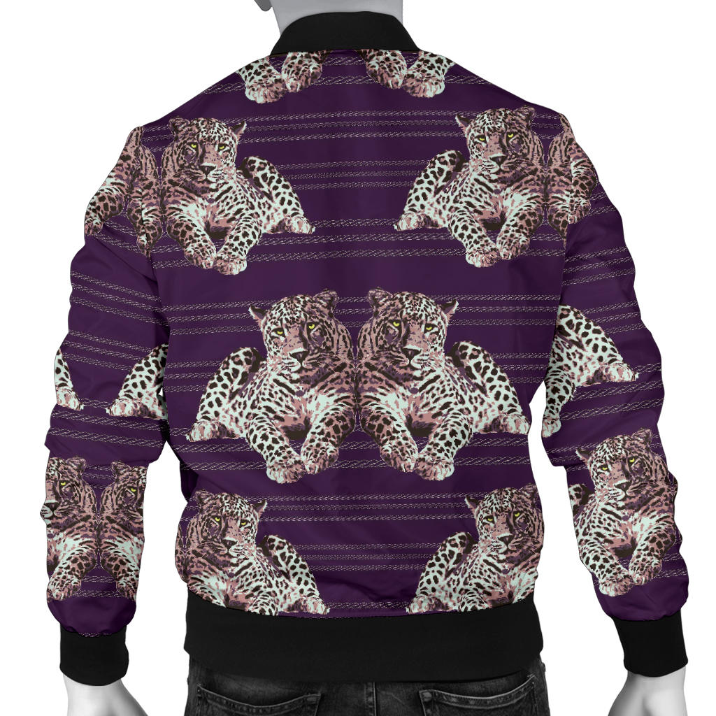Leopard Pattern Print Design 01 Men Bomber Jacket