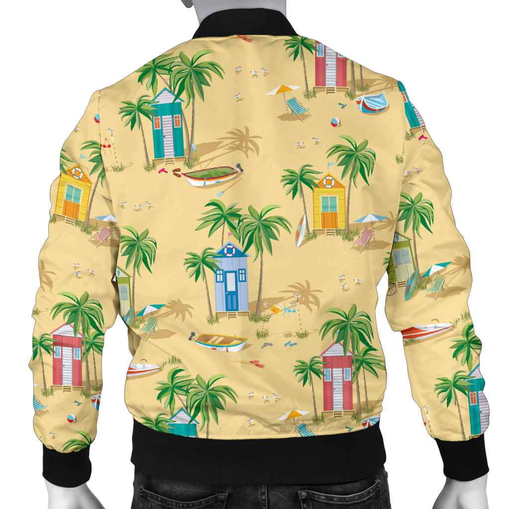 Beach Themed Pattern Print Design 01 Men Bomber Jacket
