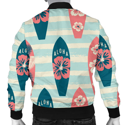 Aloha Hawaii Surfboard Pattern Print Design 02 Men Bomber Jacket