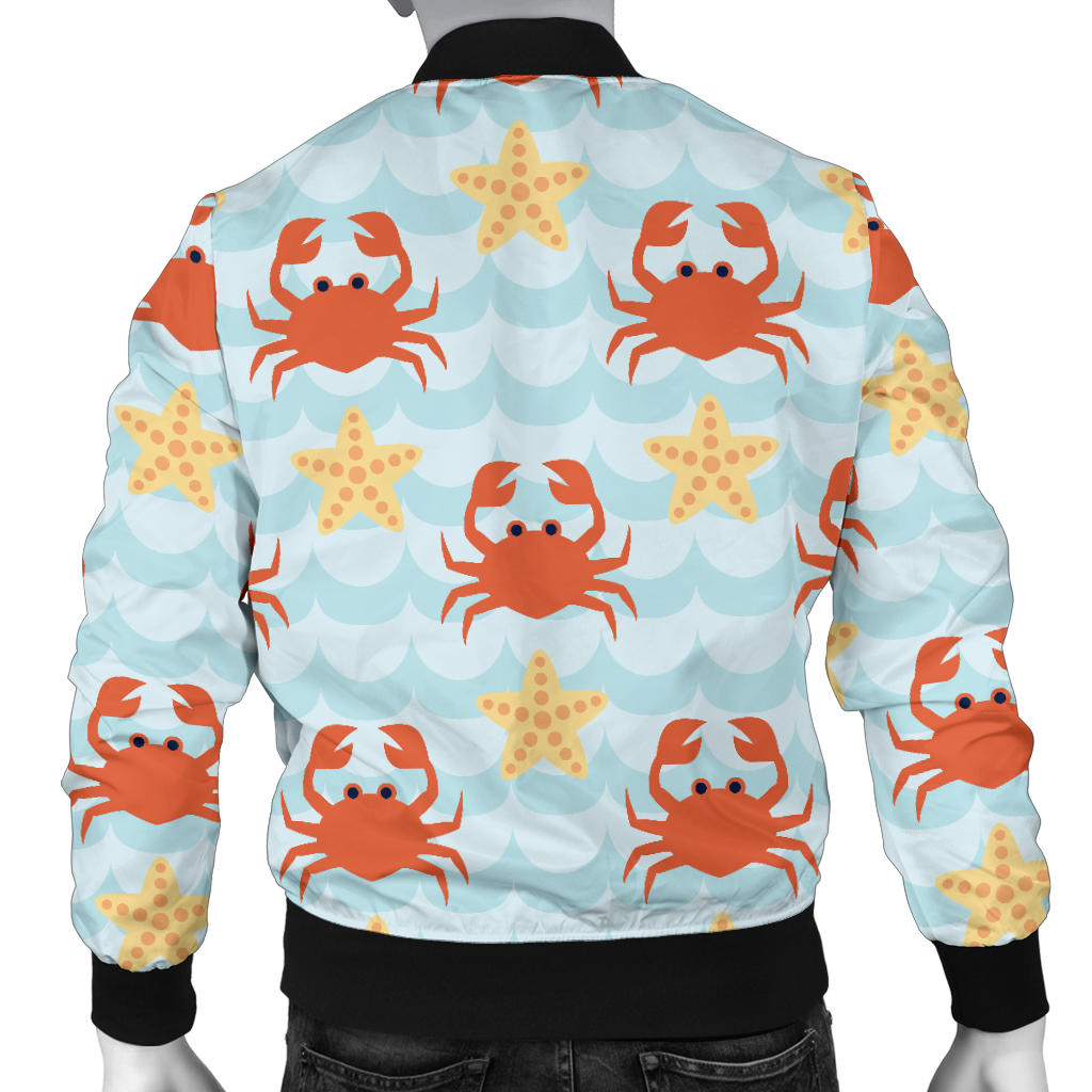Crab Pattern Print Design 03 Men Bomber Jacket