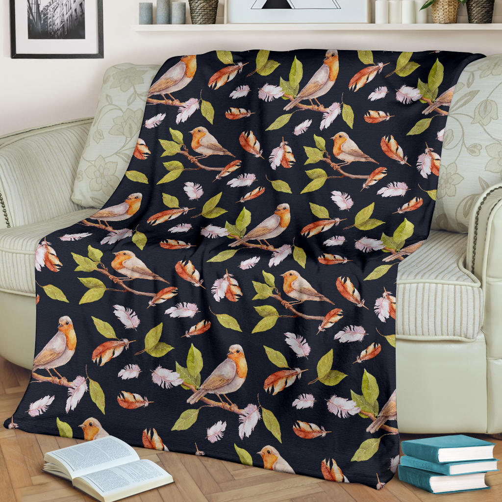 Birds Pattern Print Design 02 Premium Blanket