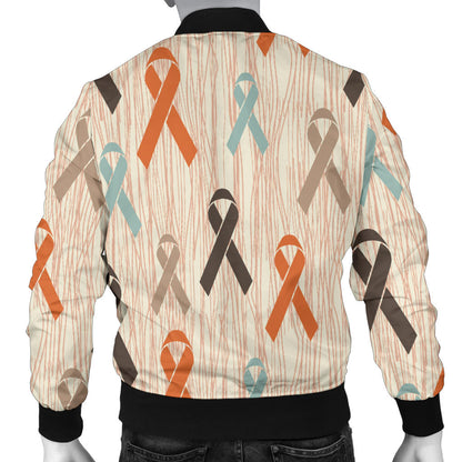 Cancer Awareness Pattern Print Design 01 Men Bomber Jacket