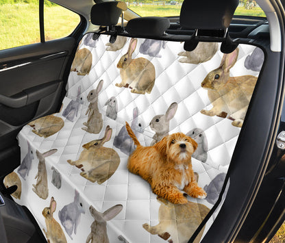 Rabbit Pattern Print Design 02 Rear Dog Car Seat Cover Hammock