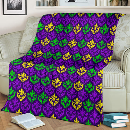 Mardi Gras Pattern Print Design 02 Premium Blanket
